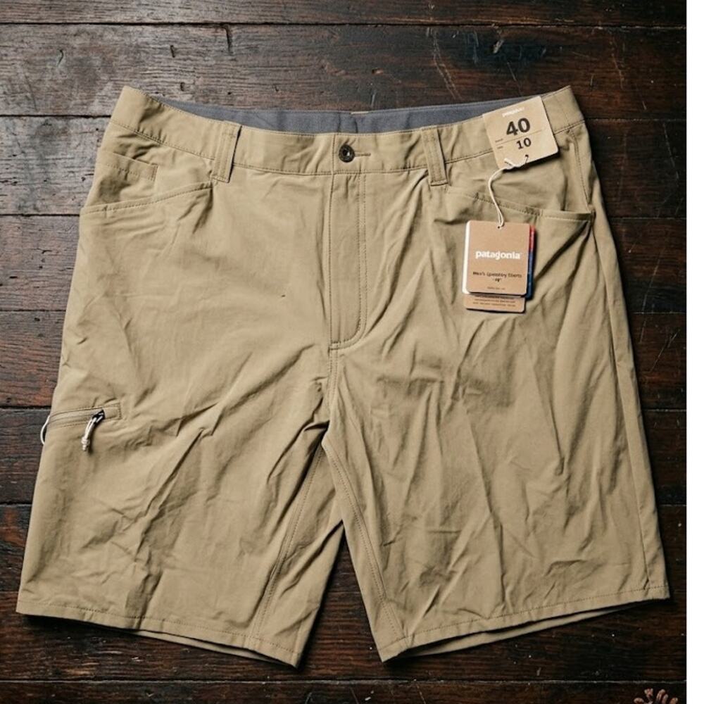 NWT Patagonia Mens 40 Quandary 10" Inseam Hiking Shorts Khaki Tan
